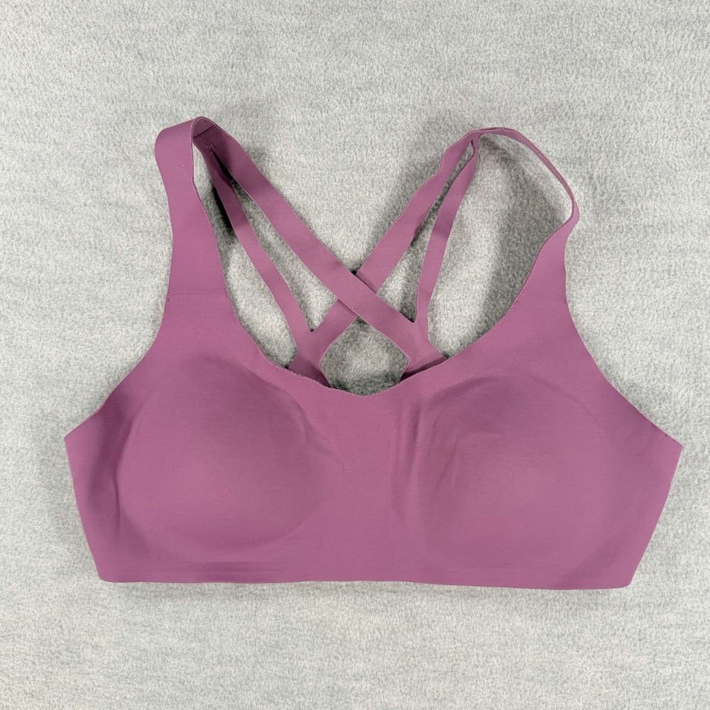 Lululemon Laser Focused Sports Bra Women 10 B/C Strappy Back Molded Cups Purple